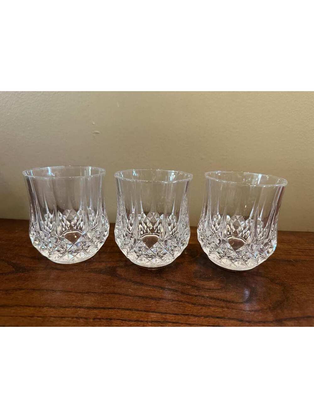 Cristal D'Arques Longchamp Lowball On the Rocks Glasses Set of 3 - Imperfect